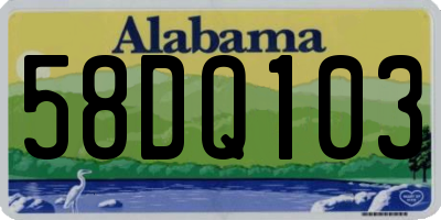 AL license plate 58DQ103