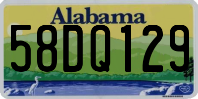 AL license plate 58DQ129