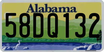 AL license plate 58DQ132