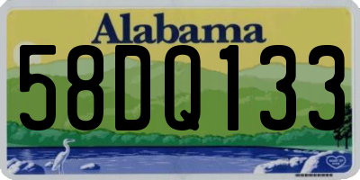 AL license plate 58DQ133