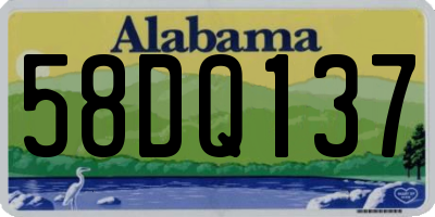 AL license plate 58DQ137