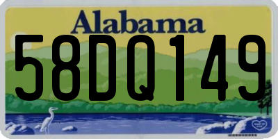 AL license plate 58DQ149