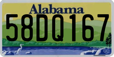 AL license plate 58DQ167