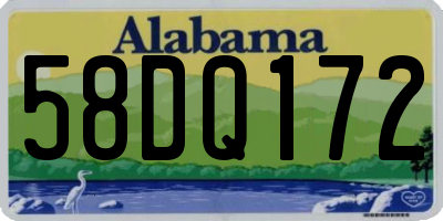 AL license plate 58DQ172