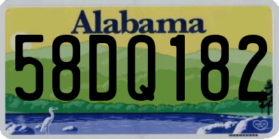 AL license plate 58DQ182