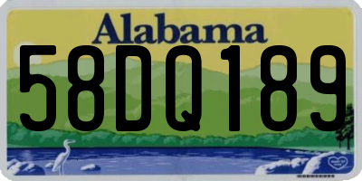 AL license plate 58DQ189