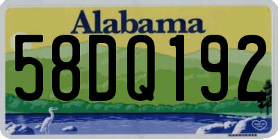 AL license plate 58DQ192
