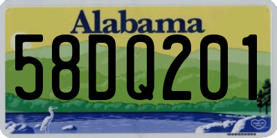 AL license plate 58DQ201