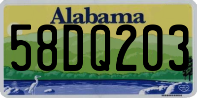 AL license plate 58DQ203