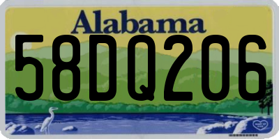 AL license plate 58DQ206