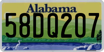AL license plate 58DQ207