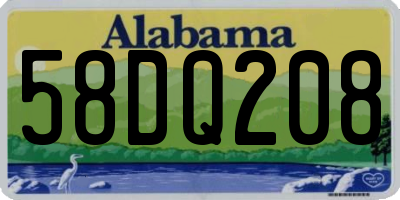 AL license plate 58DQ208