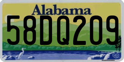 AL license plate 58DQ209
