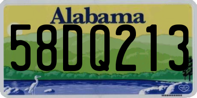 AL license plate 58DQ213