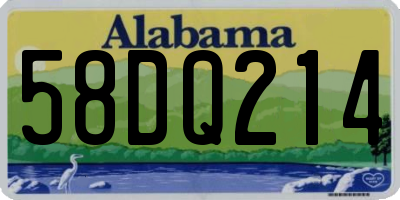 AL license plate 58DQ214