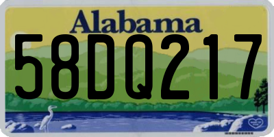 AL license plate 58DQ217