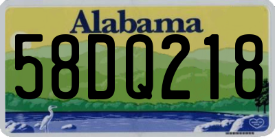 AL license plate 58DQ218