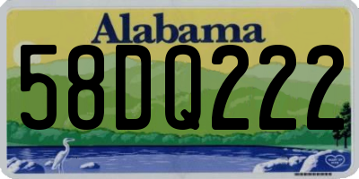AL license plate 58DQ222