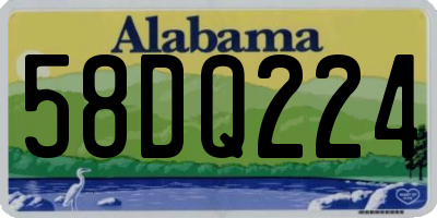 AL license plate 58DQ224