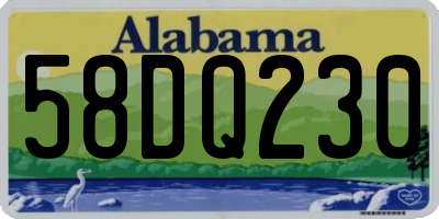 AL license plate 58DQ230