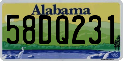 AL license plate 58DQ231