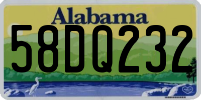 AL license plate 58DQ232
