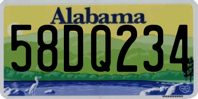AL license plate 58DQ234