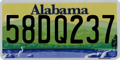 AL license plate 58DQ237