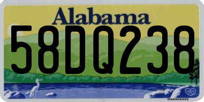 AL license plate 58DQ238