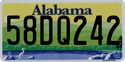 AL license plate 58DQ242