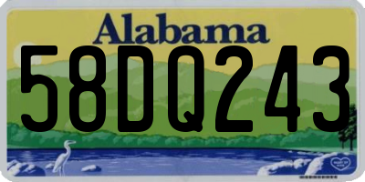 AL license plate 58DQ243