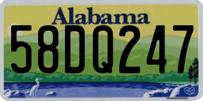 AL license plate 58DQ247