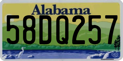 AL license plate 58DQ257