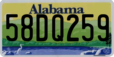 AL license plate 58DQ259