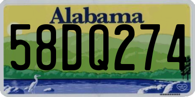 AL license plate 58DQ274