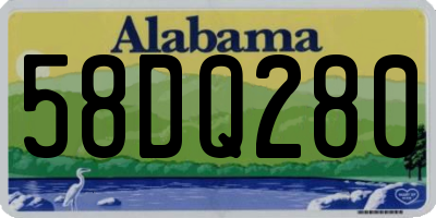 AL license plate 58DQ280
