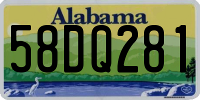 AL license plate 58DQ281