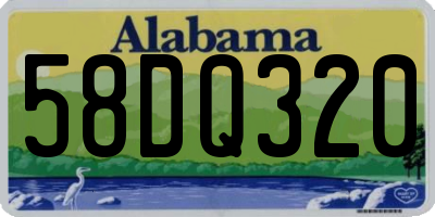 AL license plate 58DQ320