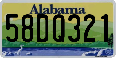 AL license plate 58DQ321
