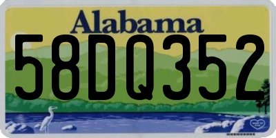 AL license plate 58DQ352