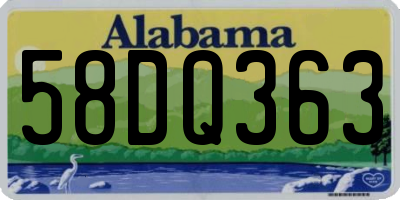 AL license plate 58DQ363