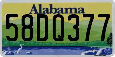 AL license plate 58DQ377