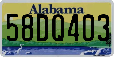 AL license plate 58DQ403