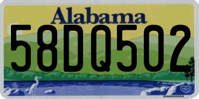 AL license plate 58DQ502