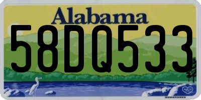 AL license plate 58DQ533