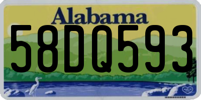 AL license plate 58DQ593