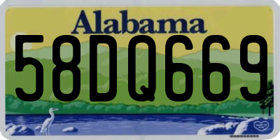 AL license plate 58DQ669