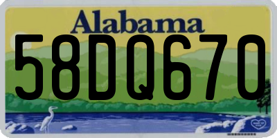 AL license plate 58DQ670