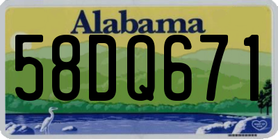 AL license plate 58DQ671