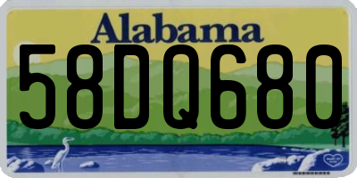 AL license plate 58DQ680
